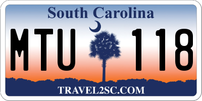 SC license plate MTU118