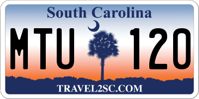 SC license plate MTU120