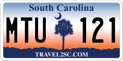 SC license plate MTU121