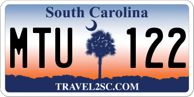 SC license plate MTU122