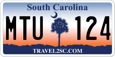 SC license plate MTU124