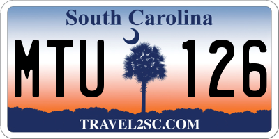SC license plate MTU126