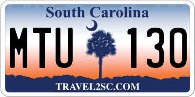 SC license plate MTU130