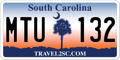 SC license plate MTU132