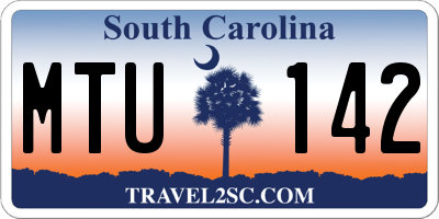 SC license plate MTU142