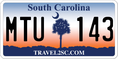 SC license plate MTU143