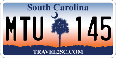 SC license plate MTU145