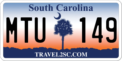 SC license plate MTU149