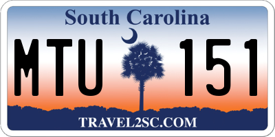 SC license plate MTU151