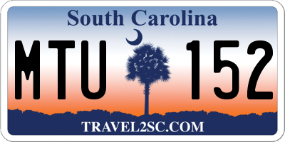 SC license plate MTU152