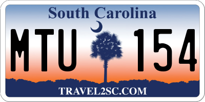 SC license plate MTU154