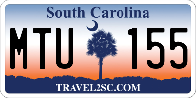 SC license plate MTU155