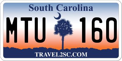SC license plate MTU160