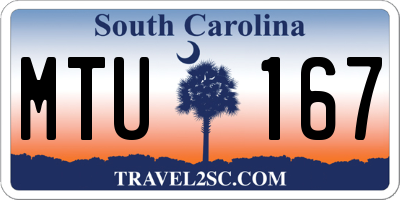SC license plate MTU167