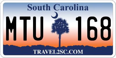 SC license plate MTU168