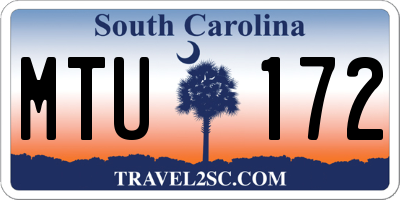 SC license plate MTU172