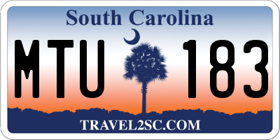 SC license plate MTU183