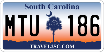 SC license plate MTU186