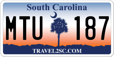 SC license plate MTU187