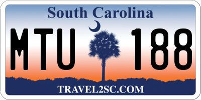 SC license plate MTU188