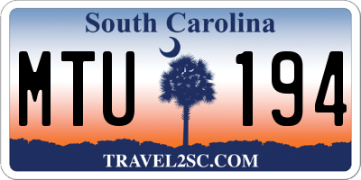 SC license plate MTU194