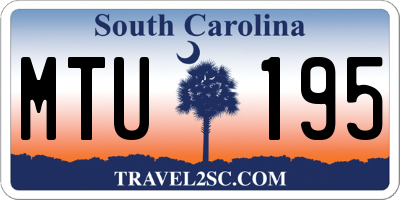SC license plate MTU195