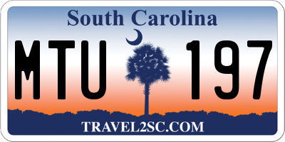 SC license plate MTU197
