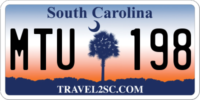 SC license plate MTU198