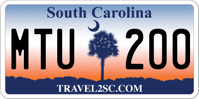 SC license plate MTU200