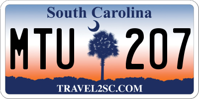 SC license plate MTU207