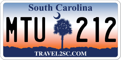 SC license plate MTU212