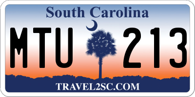 SC license plate MTU213