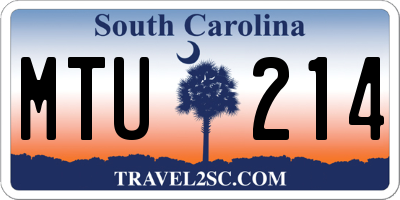 SC license plate MTU214
