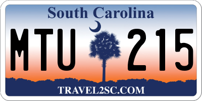 SC license plate MTU215