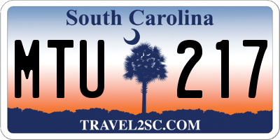 SC license plate MTU217