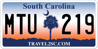 SC license plate MTU219