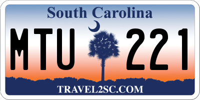 SC license plate MTU221