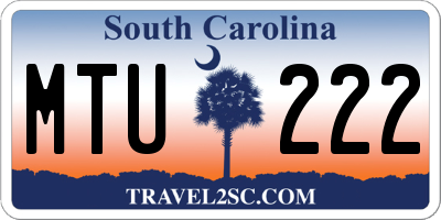 SC license plate MTU222