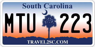 SC license plate MTU223