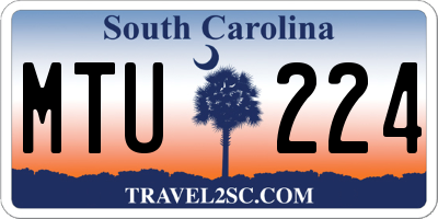 SC license plate MTU224