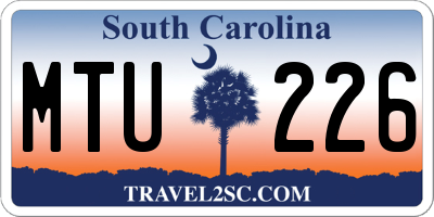 SC license plate MTU226