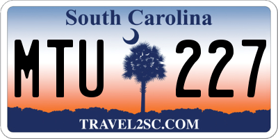 SC license plate MTU227