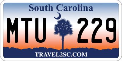 SC license plate MTU229