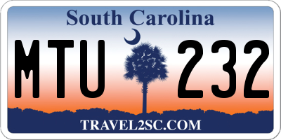 SC license plate MTU232