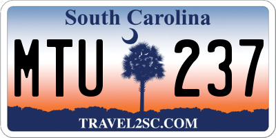 SC license plate MTU237