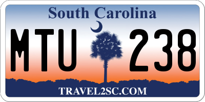SC license plate MTU238