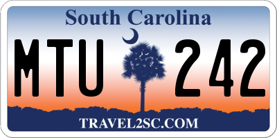 SC license plate MTU242