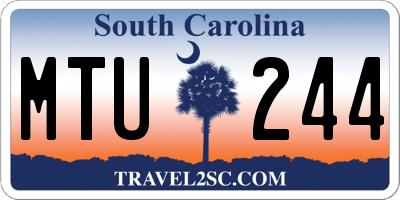 SC license plate MTU244