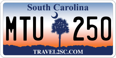 SC license plate MTU250