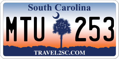 SC license plate MTU253